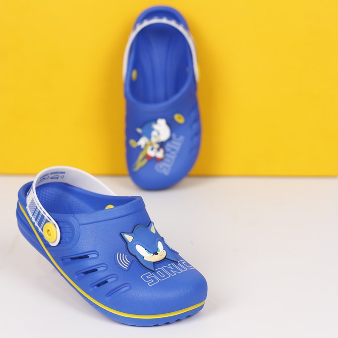 Sandália Infantil Grendene Kids Sonic Mask Menino - Azul+amarelo
