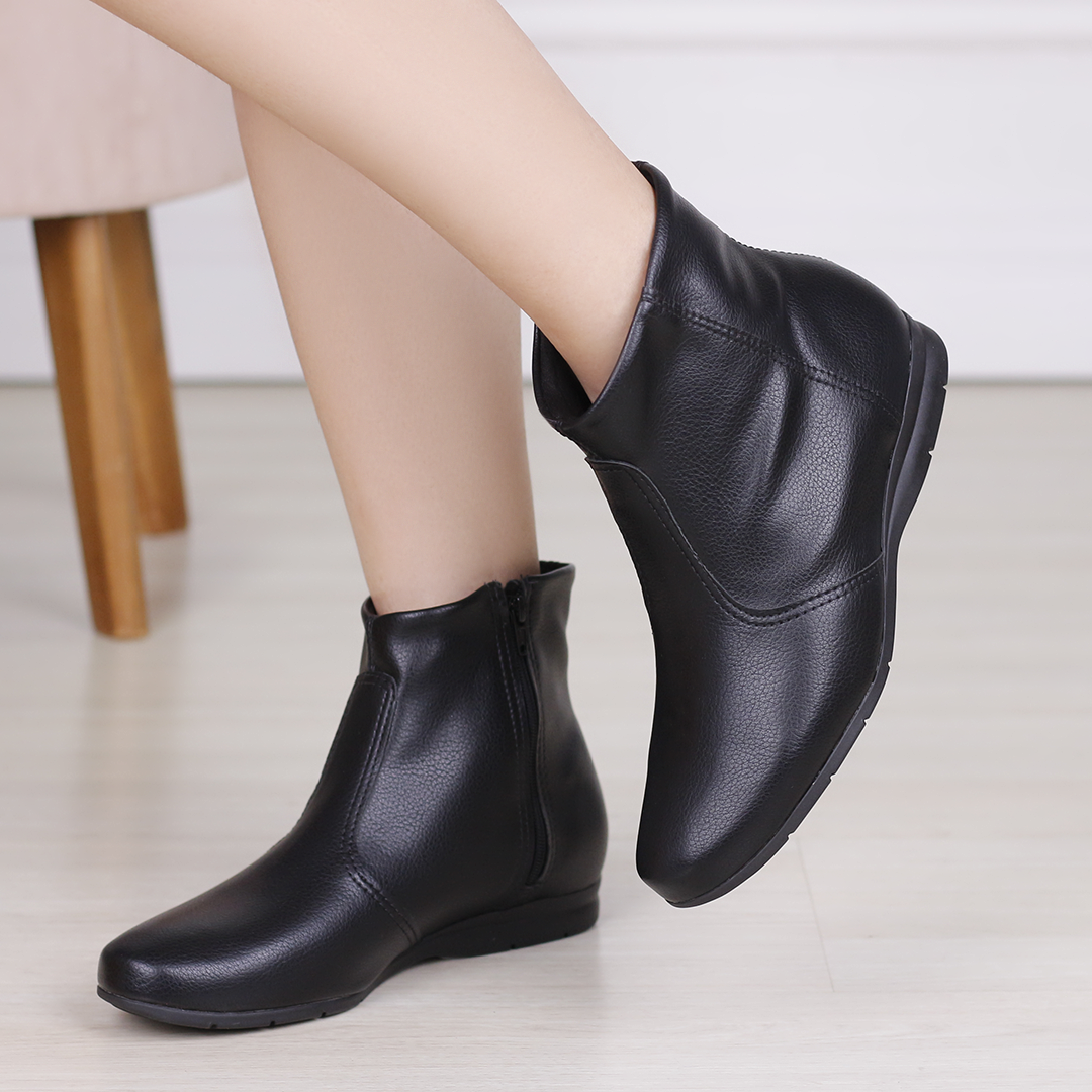 Botas cano curto salto best sale baixo 2019