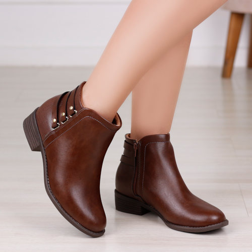 BOTA CANO CURTO MODARE MARROM FEMININO 7057-218-27424 BOTA CANO CURTO MODARE MARROM FEMININO 7057-218-27424