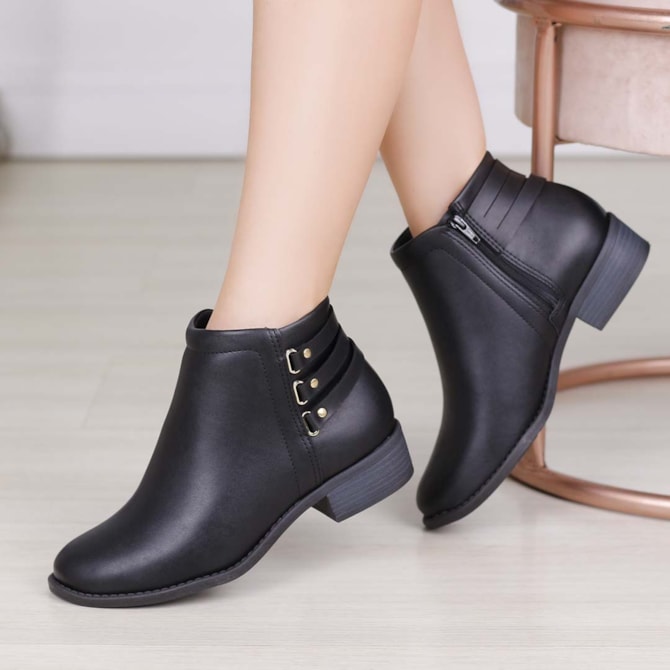 Modare Botas Femininas De Cano Curto E Salto Baixo BOTA CANO CURTO