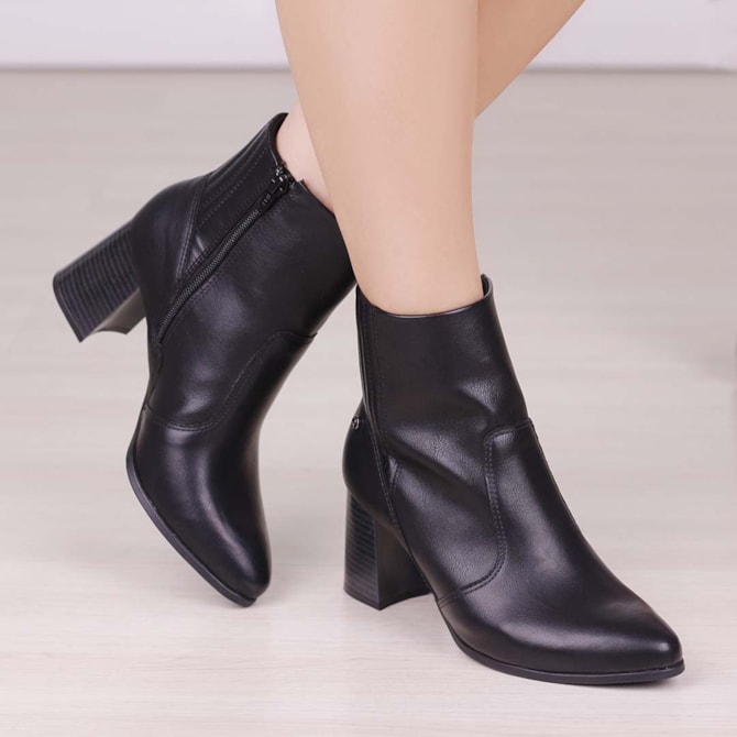 Bota Ramarim Bota Tratorada Feminina Salto Baixo BOTA CANO CURTO