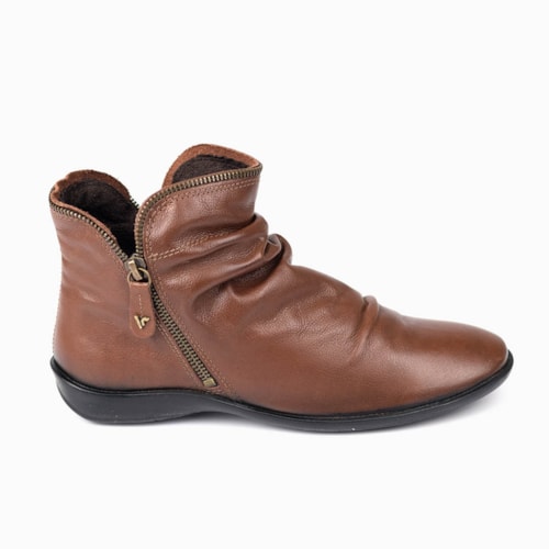 BOTA CANO CURTO VIA COMFY MARROM FEMININO ANG811-PLT