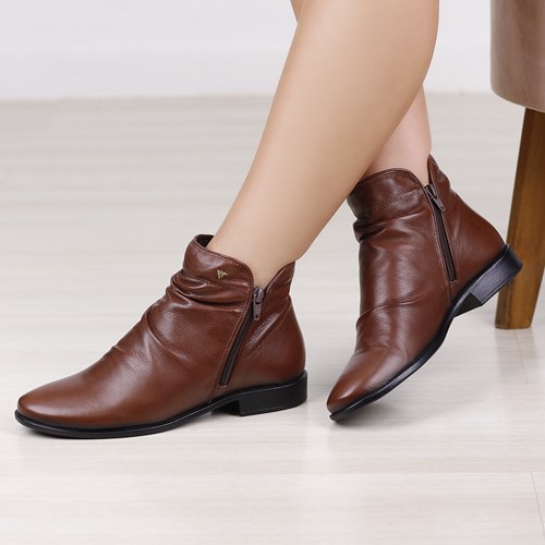 BOTA CANO CURTO VIA COMFY MARROM FEMININO LUN679-PLT BOTA CANO CURTO VIA COMFY MARROM FEMININO LUN679-PLT