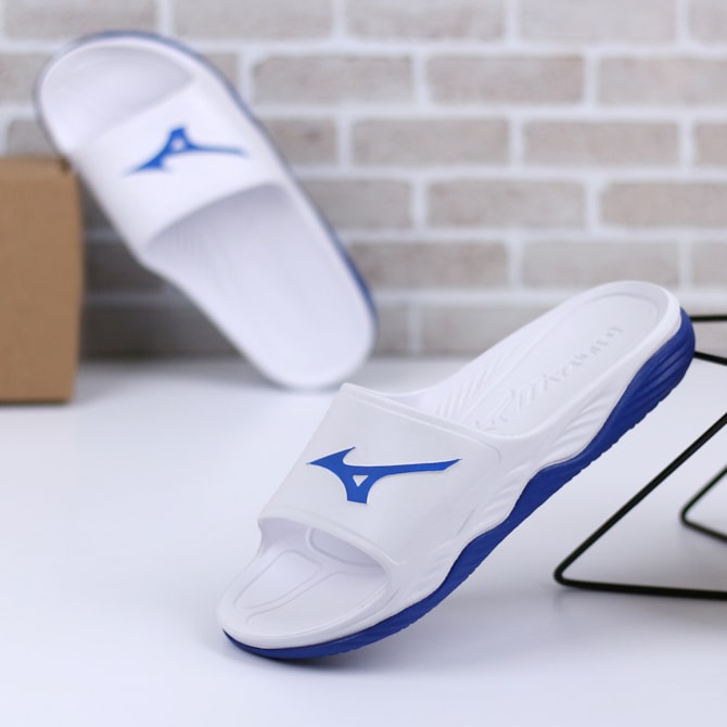 CHINELO SLIDE MIZUNO BRANCO/AZUL CHINELOS SLIDE ENERZY