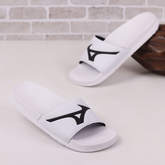 CHINELO SLIDE MIZUNO BRANCO/PRETO SLIDE BASIC