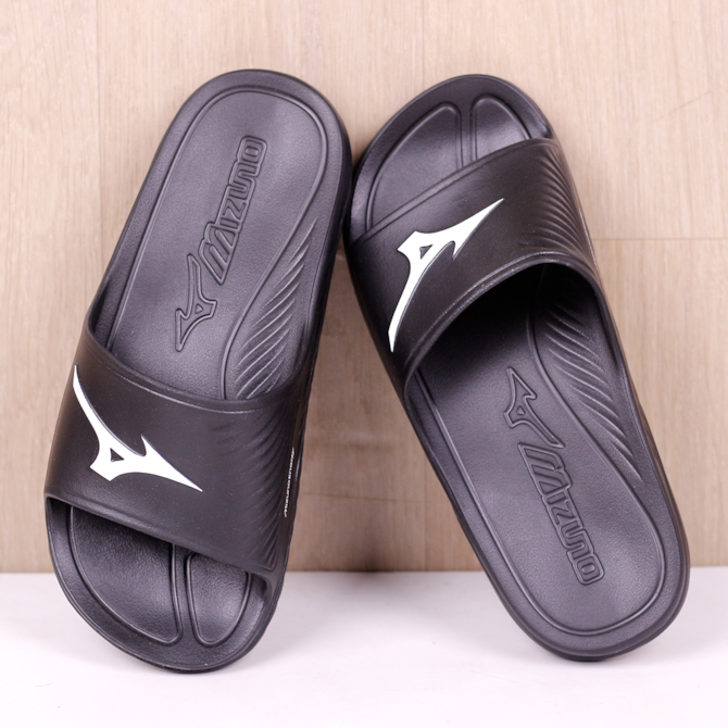 CHINELO SLIDE MIZUNO PRETO BRANCO SLIDE ENERZY