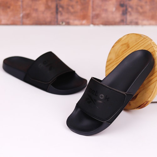 CHINELO SLIDE REEBOK PRETO SLIDE VELCRO