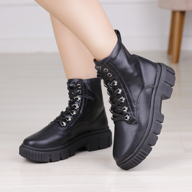 Calçados Bota Feminina Coturno Cano Curto Tratorado Ramarim