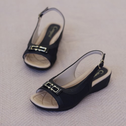 SANDALIA ANABELA CAMPESI PRETO/PRETO CP152 SANDALIA ANABELA CAMPESI PRETO/PRETO CP152