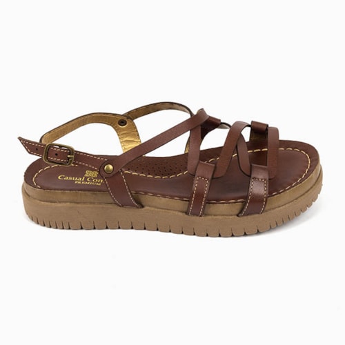 SANDALIA FLATFORM CASUAL CONFORT MARROM FEMININO 50105-4