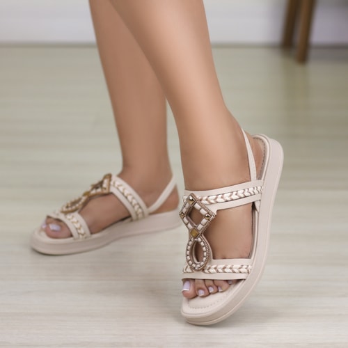 SANDALIA FLATFORM DAKOTA TULE/BRONZE/TULE Y7971