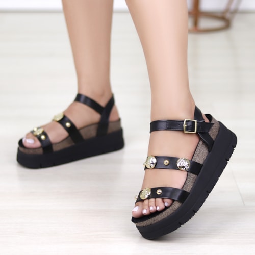 SANDALIA FLATFORM MOLECA PRETO/PRETO 5513-104-9569 SANDALIA FLATFORM MOLECA PRETO/PRETO 5513-104-9569
