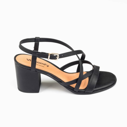 SANDALIA SALTO VIA COMFY PRETO 23-31203