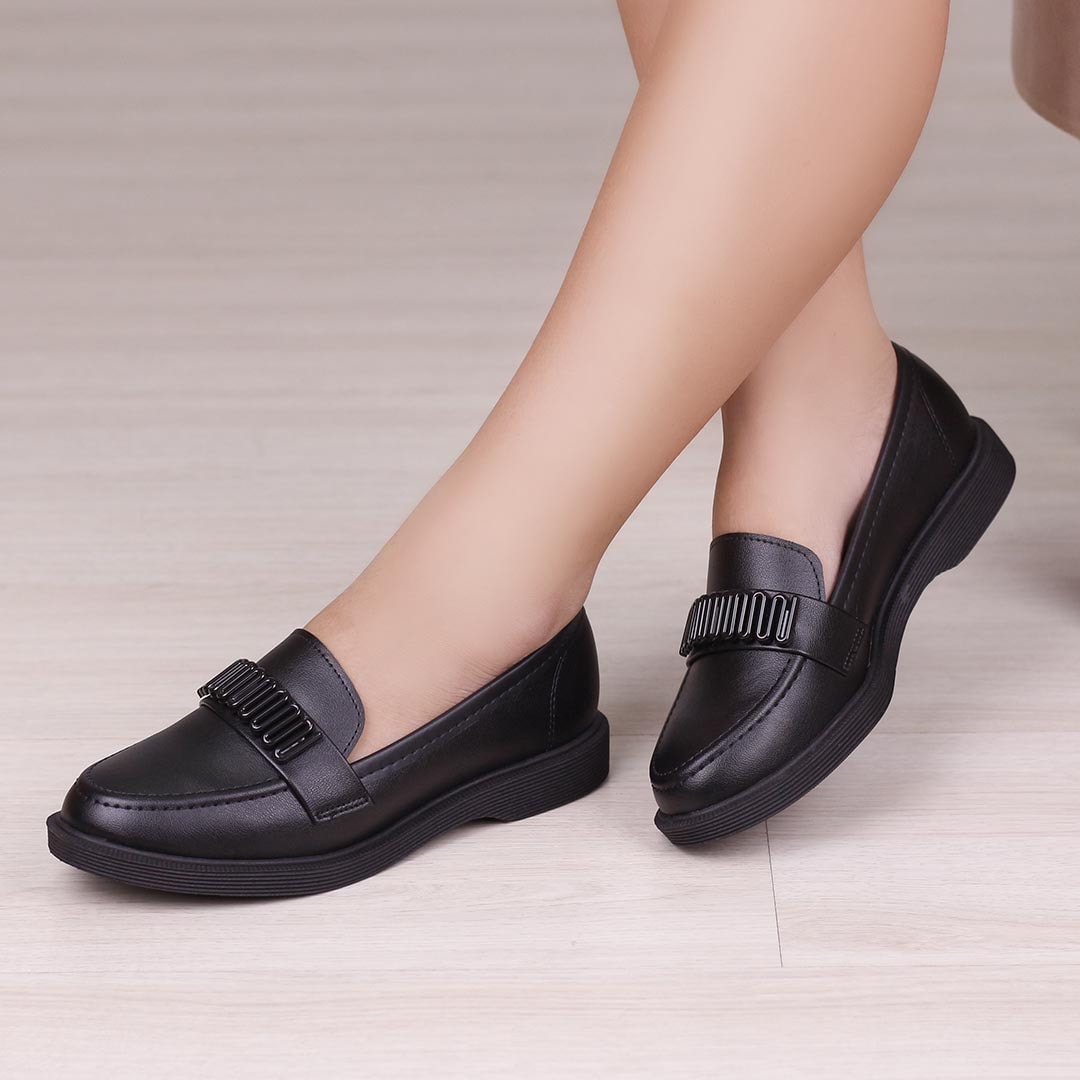 Sapato mocassim feminino store preto