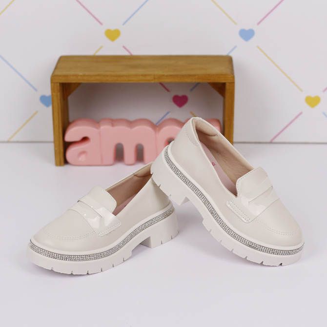 SAPATO MOCASSIM MOLEKINHA BRANCO INFANTIL 2576-201-14187