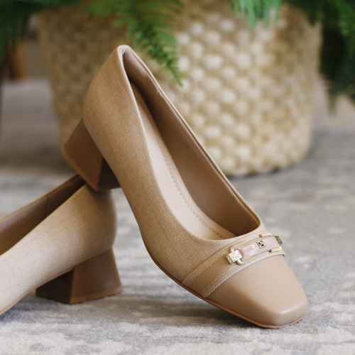 SAPATO SALTO PICCADILLY NUDE FEMININO 160077 SAPATO SALTO PICCADILLY NUDE FEMININO 160077