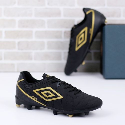 TENIS CAMPO UMBRO PRETO/DOURADO/GRAFITE  ATTAK ETERNAL