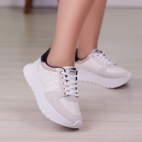 TENIS CASUAL DAKOTA MARFIM/WHITE/MACHIATO PRETO DA542 TENIS CASUAL DAKOTA MARFIM/WHITE/MACHIATO PRETO DA542