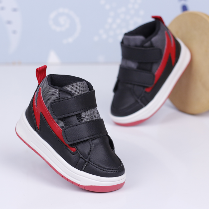 TENIS CASUAL KRISLE PRETO/VERMELHO KR030