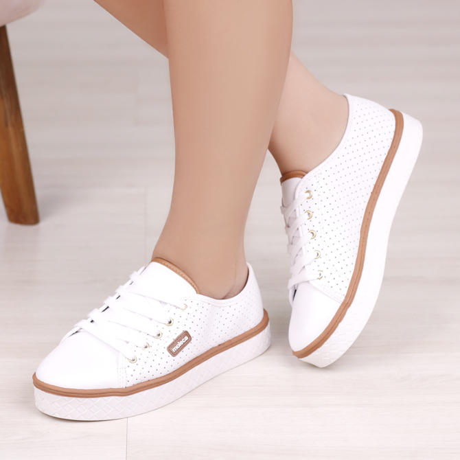 Sapato Moleca Branco Tenis Moleca Com Salto TENIS CASUAL