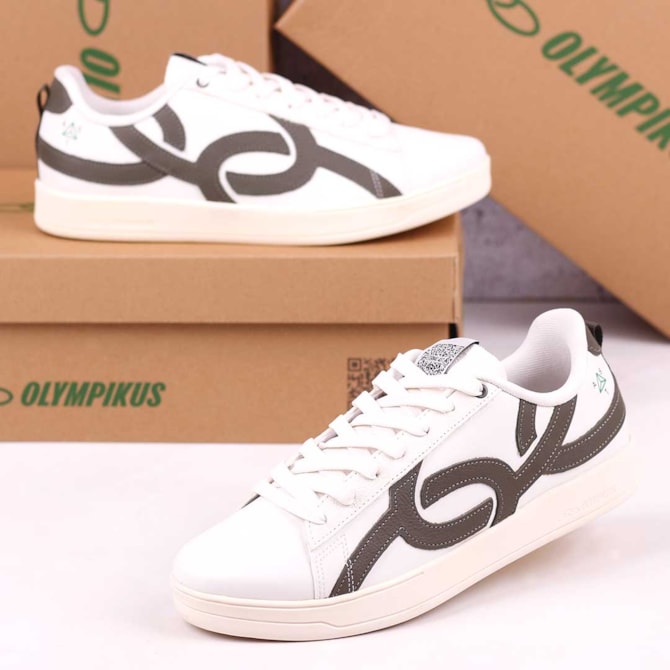 TENIS CASUAL OLYMPIKUS BRANCO/VERDE ETERNAL AST