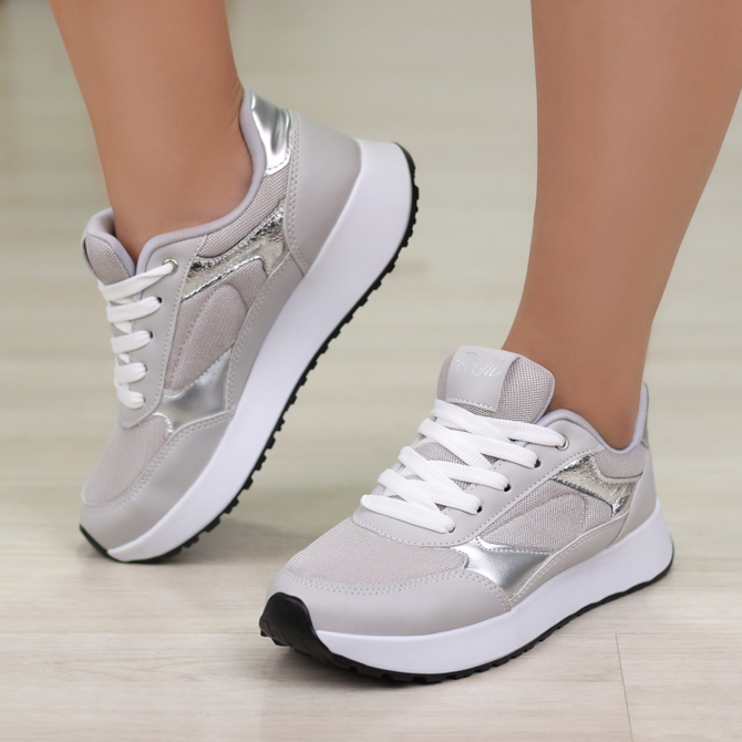 TENIS CASUAL PERFIL CINZA FEMININO RP9100-RTN