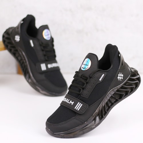 TENIS CASUAL REKOBA BLACK  02RK090