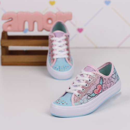 TENIS CASUAL STAR CHIC ROSA AZUL I3004