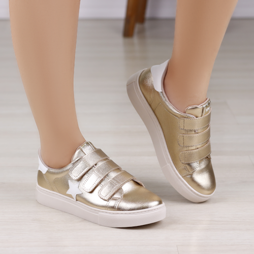 TENIS CASUAL VIA MARTE DOURADO FEMININO 082-018-03 TENIS CASUAL VIA MARTE DOURADO FEMININO 082-018-03
