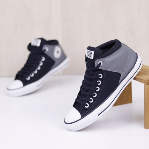 TENIS CHUCK TAYLOR ALL STAR CINZA ESCURO/PRETO/BRANCO CT29480001-ALTO