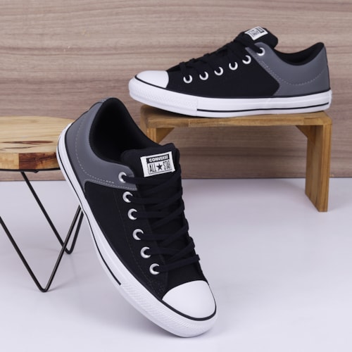 TENIS CHUCK TAYLOR ALL STAR CINZA ESCURO/PRETO/BRANCO CT29490001-BAIXO TENIS CHUCK TAYLOR ALL STAR CINZA ESCURO/PRETO/BRANCO CT29490001-BAIXO