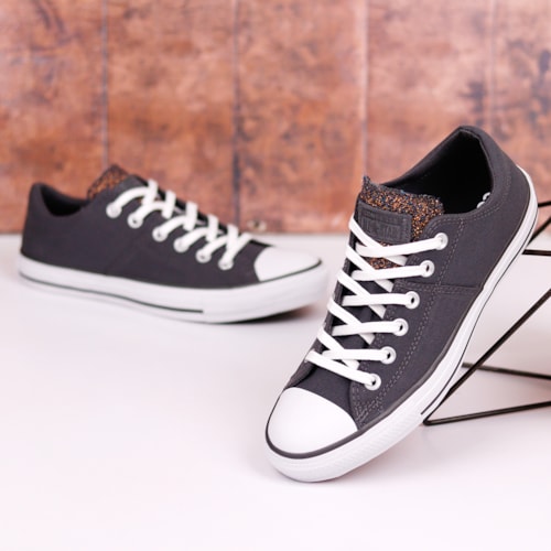 TENIS CHUCK TAYLOR ALL STAR GRAFITE ESCURO/ROXO FOSCO/BRANCO FEMININO CT28870001