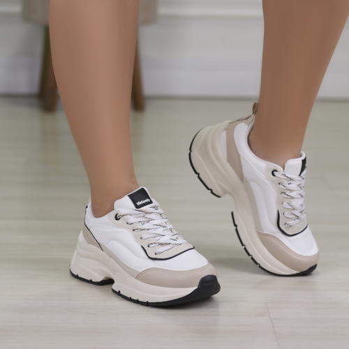 TENIS CHUNCK VIA COMFY BRANCO/CREME/PRETO/OFF WHITE 15301-PLC TENIS CHUNCK VIA COMFY BRANCO/CREME/PRETO/OFF WHITE 15301-PLC