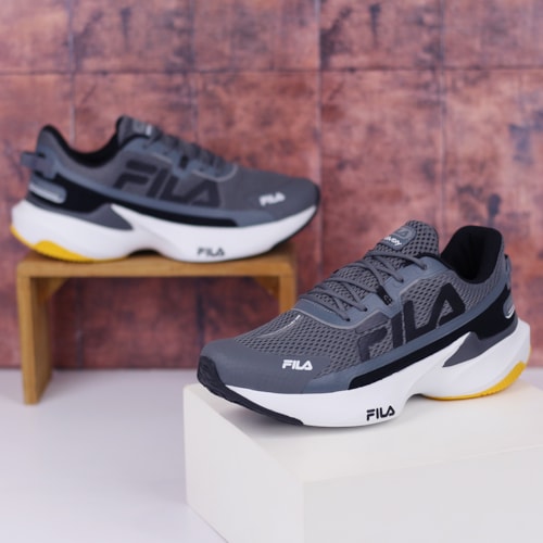 TENIS CORRIDA FILA GRAFITE/PRETO/AMARELO RECOVERY