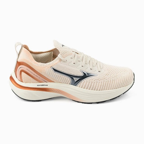 TENIS CORRIDA MIZUNO BEGE FEMININO GLOW 2