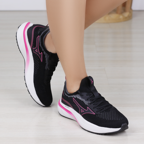 TENIS CORRIDA MIZUNO PRETO PINK GLOW TENIS CORRIDA MIZUNO PRETO PINK GLOW