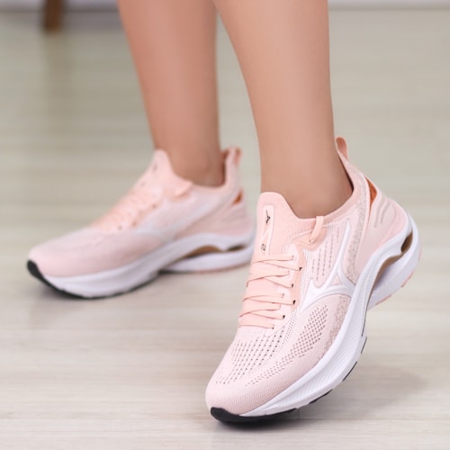 TENIS CORRIDA MIZUNO ROSA CLARO FEMININO WAVE ZEST 2