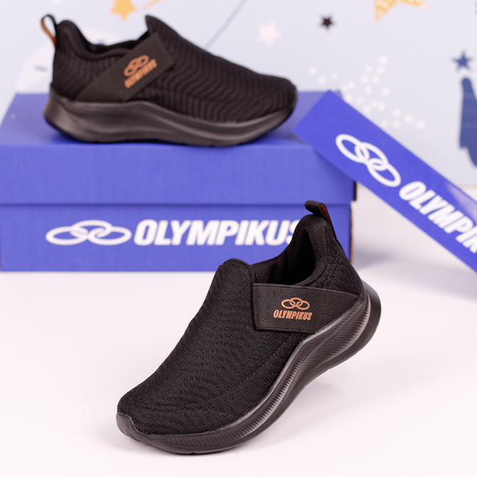 TENIS DIA A DIA OLYMPIKUS PRETO FLUTUA KIDS