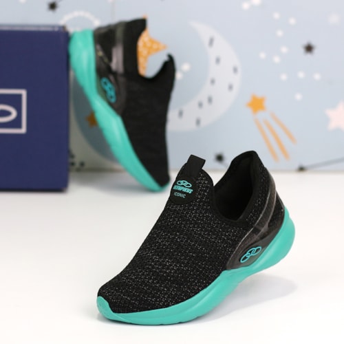 TENIS DIA A DIA OLYMPIKUS PRETO/TURQUESA ICONIC INFANTIL TENIS DIA A DIA OLYMPIKUS PRETO/TURQUESA ICONIC INFANTIL