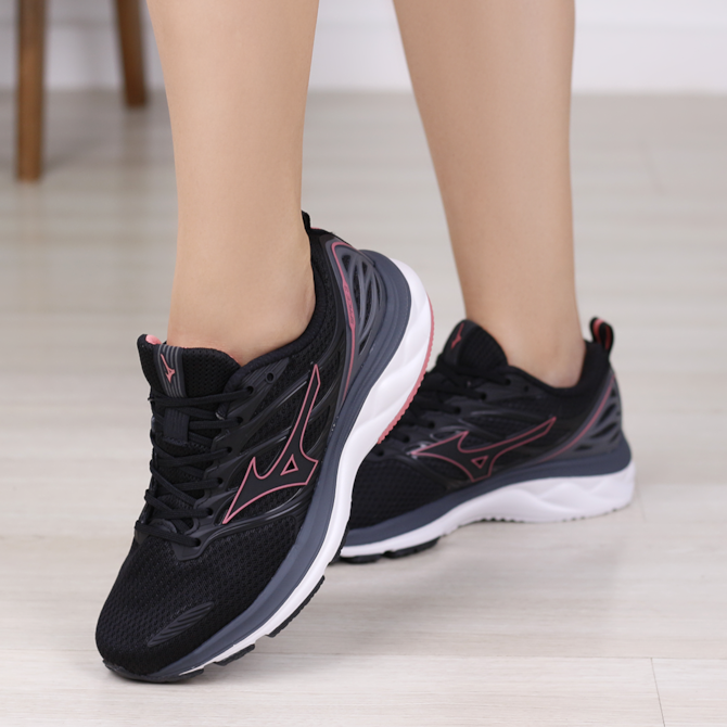 TENIS MIZUNO PRETO ROSA PRETO/PINK SPACE 3