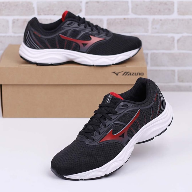 TENIS MIZUNO PRETO/VERMELHO JET 6