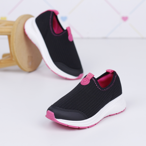 TENIS SLIP ON ORTOPE PRETO ROSA 26700018 TENIS SLIP ON ORTOPE PRETO ROSA 26700018